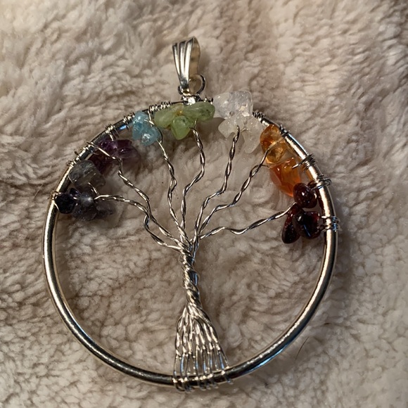 Tree of life silver chakra pendant - Picture 2 of 5